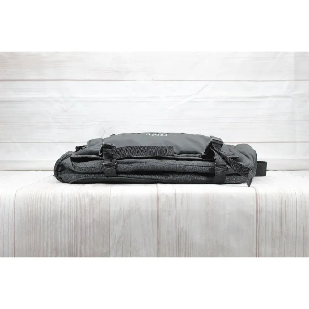 LL Bean Black Nylon Zippered Padded Handle Laptop Carryall Briefcase Bag